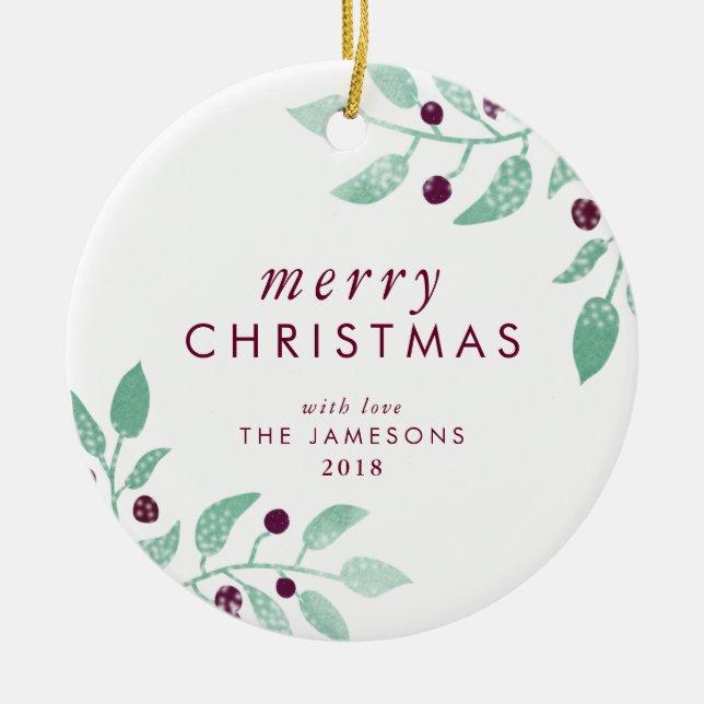 Julprydnad*The älskvärda Merry* Julgransprydnad Keramik (Framsidan)