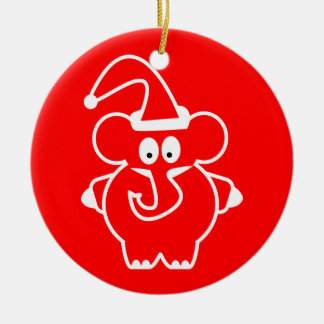 Julprydnadar: Röd elefant Julgransprydnad Keramik