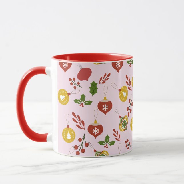 Julprydnader Festive Greenery Rosa Mugg (Vänster)
