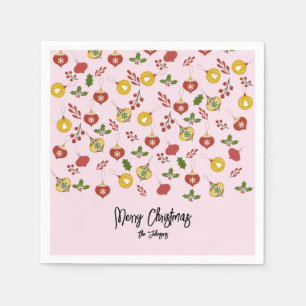 Julprydnader Festive Greenery Rosa Pappersservett