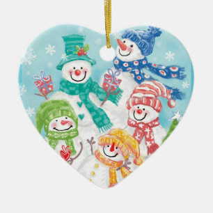 julprydnader för familjen snögubbe julgransprydnad keramik