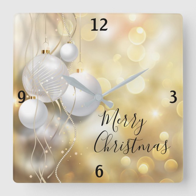 Julprydnader Fyrkantig Klocka (Framsida)