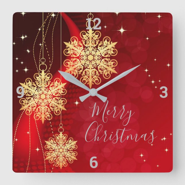 Julprydnader Fyrkantig Klocka (Framsida)