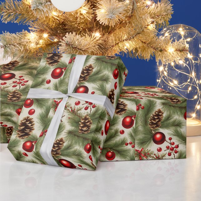 Julprydnader, Gräs Cones, Gräs Grenar Presentpapper (Helgdagar)