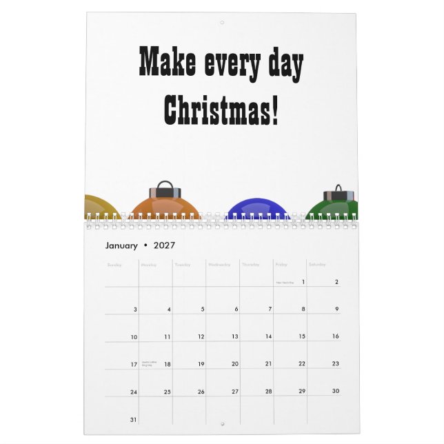 Julprydnader Kalender (Jan 2027)