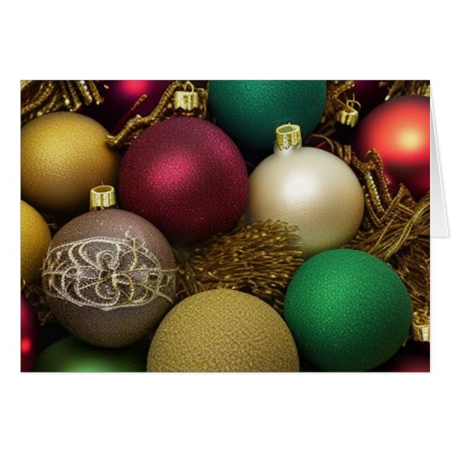 Julprydnader med broderier hälsningskort (Framsidan Horizontal)