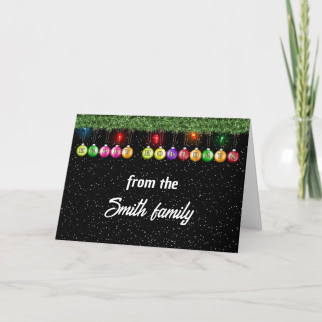 Julprydnader med Ljus och Snöflingor Helgkort (Framsida)