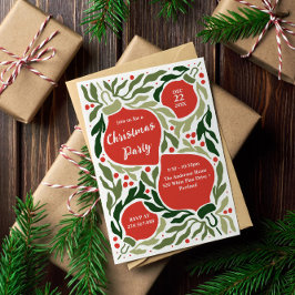 Julprydnader och Julfest för lövning Julkort