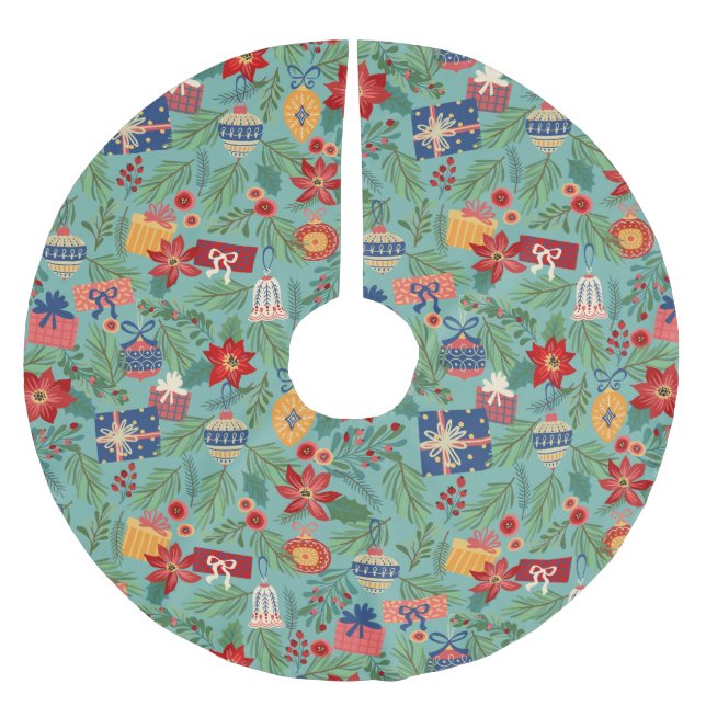 Julprydnader och Presenter Helgdag Julgransmatta Borstad Polyester (Framsidan)