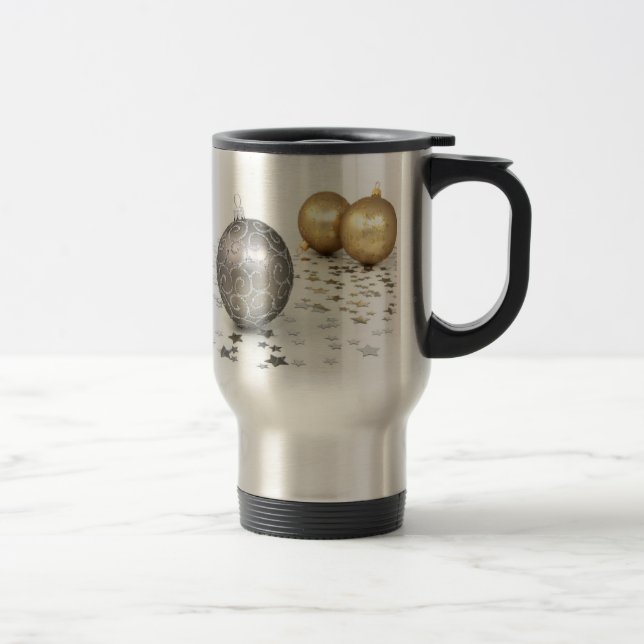 Julprydnader och stjärnor i guld och Silver Resemugg (Höger)
