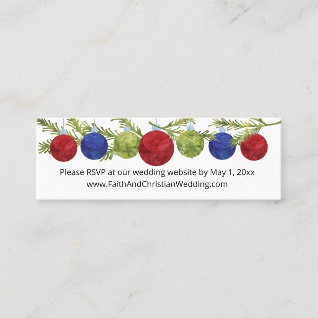 Julprydnader, OSA på Bröllop webbplats Mini Visitkort (Framsida)