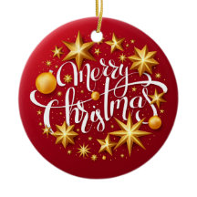 Julprydnader Sparking Star Typography Red