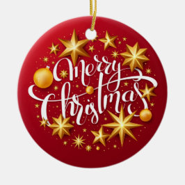 Julprydnader Sparking Star Typography Red Julgransprydnad Keramik