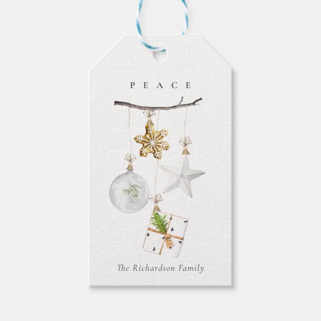 julprydnader Star Cookie Chime Peace Presentetikett (Framsidan)