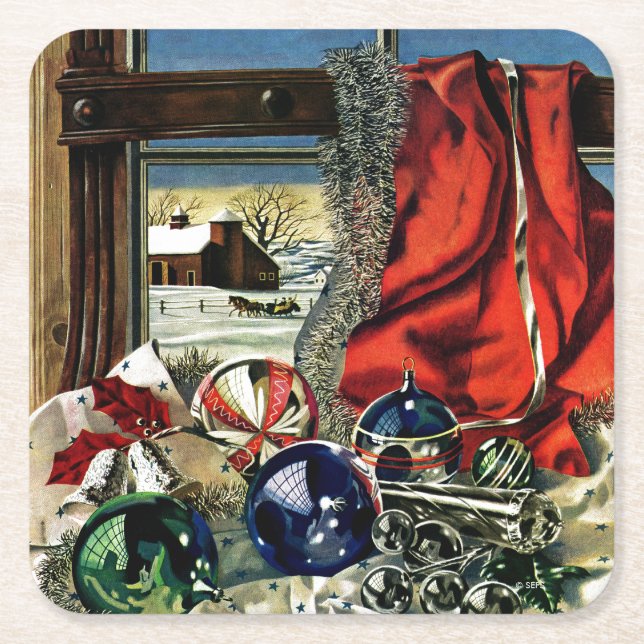 Julprydnader Underlägg Papper Kvadrat (Framsidan)