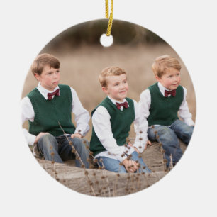 JulprydnadFOTOET BEKLÄR och MEDDELANDET PÅ BAKSI Julgransprydnad Keramik