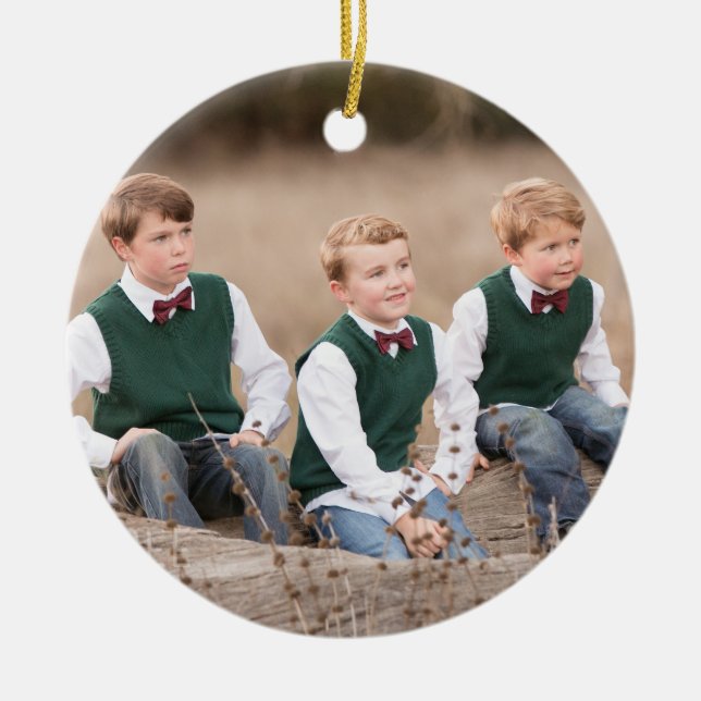 JulprydnadFOTOET BEKLÄR och MEDDELANDET PÅ BAKSIDA Julgransprydnad Keramik (Framsidan)