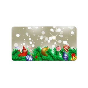 Julprydnadglitter Adressetikett