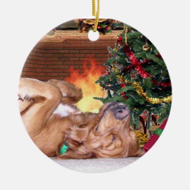 JULPRYDNADHUND - NATT FÖR JUL JULGRANSPRYDNAD KERAMIK (Framsidan)