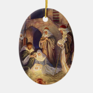JulprydnadNativity Scence Julgransprydnad Keramik