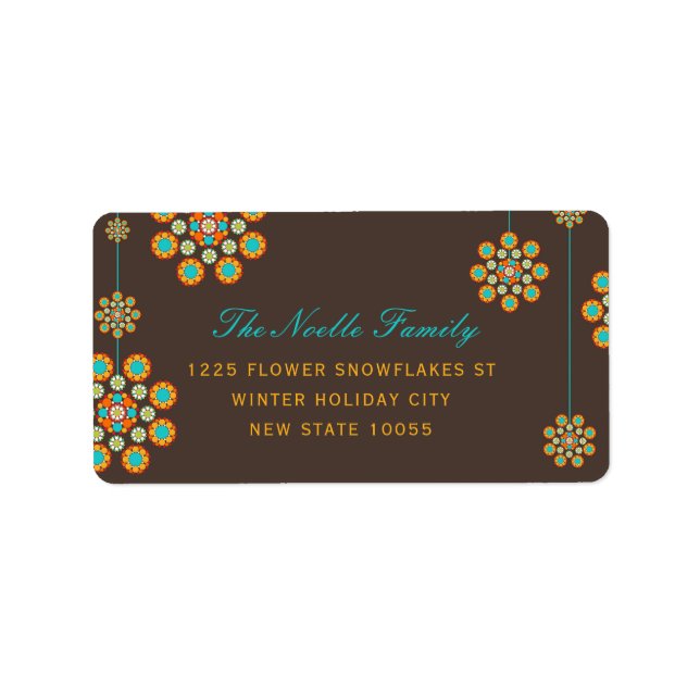 Julprydnadsblomma Adressetiketter Helgdag (Framsidan)