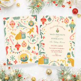 Julprydnadsbröllopsinbjudan Inbjudningar