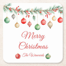 Julprydnadsbytet Party Garland Underlägg Papper Kvadrat