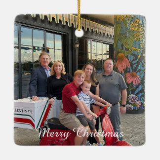 Julprydnadsföremål Anpassa 2 foton och text Julgransprydnad Keramik