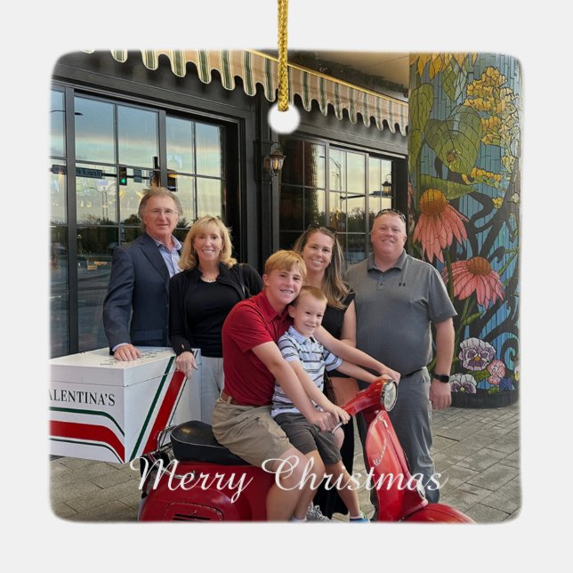 Julprydnadsföremål Anpassa 2 foton och text Julgransprydnad Keramik (Baksida)