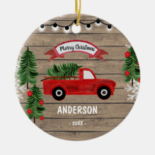 Julprydnadsföremål för familjen CHRISTMAS LASTBIL Julgransprydnad Keramik