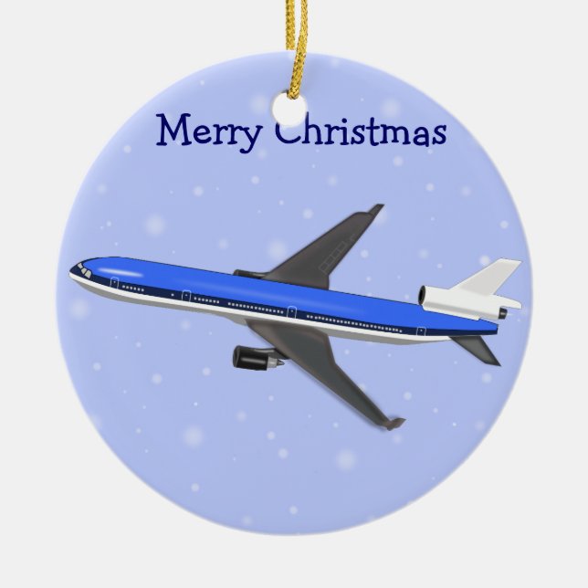 Julprydnadsföremål för flygplan julgransprydnad keramik (Framsidan)