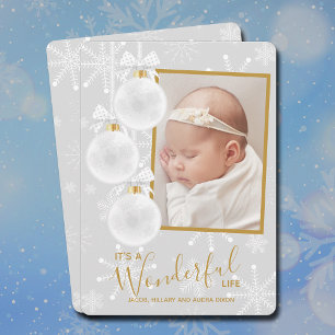 Julprydnadsföremål Foto Baby Tillkännagivande för  Julkort