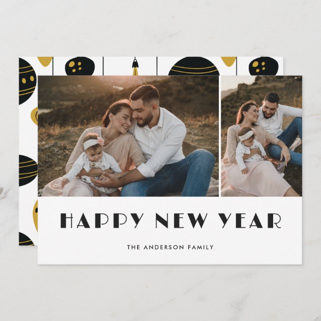 Julprydnadsföremål Foto Gott nytt år Card Julkort (Fram/baksida)