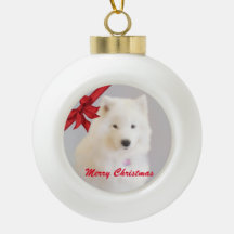 Julprydnadsföremål från Samoyed. Ceramic Boll