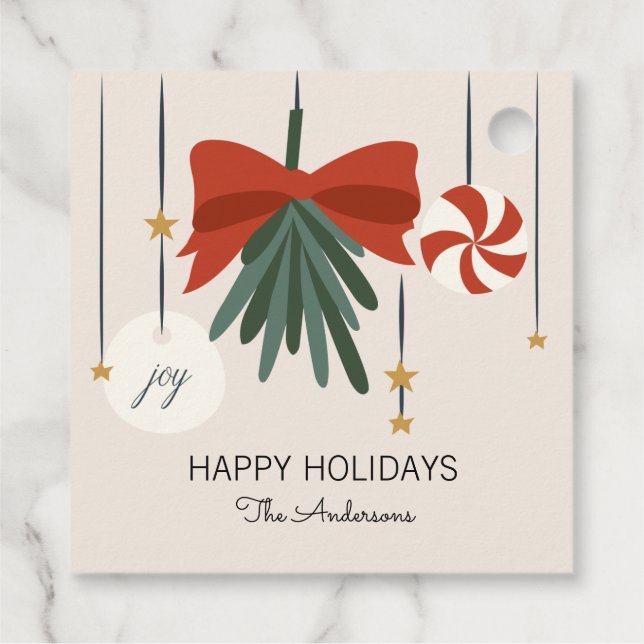 Julprydnadsföremål Glad helg Gåvor Etiketter (Baksida)