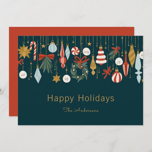 Julprydnadsföremål Glad helg Julkort (Fram/baksida)