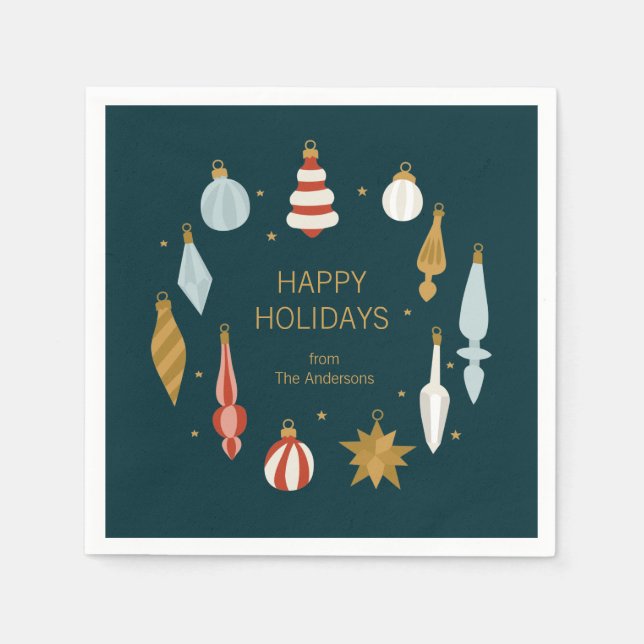 Julprydnadsföremål Glad helg Pappersservett (Framsidan)