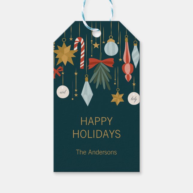 Julprydnadsföremål Glad helg Presentetikett (Framsidan)