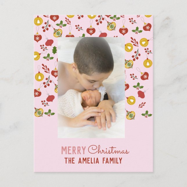 Julprydnadsföremål Helgdag Festive Family Photo Vykort (Framsida)
