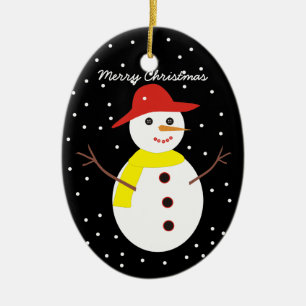 Julprydnadsföremål i Cute snögubbe anpassningsbar Julgransprydnad Keramik