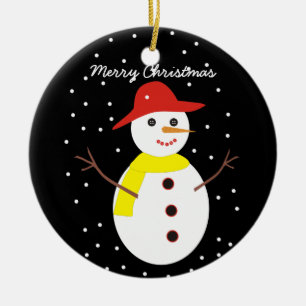 Julprydnadsföremål i Cute snögubbe anpassningsbar Julgransprydnad Keramik