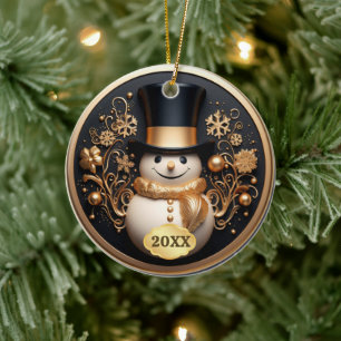 Julprydnadsföremål i Dute Cute Snögubbe Julgransprydnad Keramik