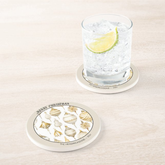 Julprydnadsföremål i guld Silver Sandstone Underlä Underlägg (Sidan)