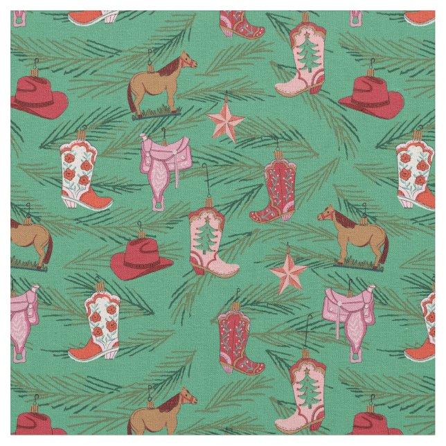 julprydnadsföremål i Land Cowgirl Tyg (Närbild)