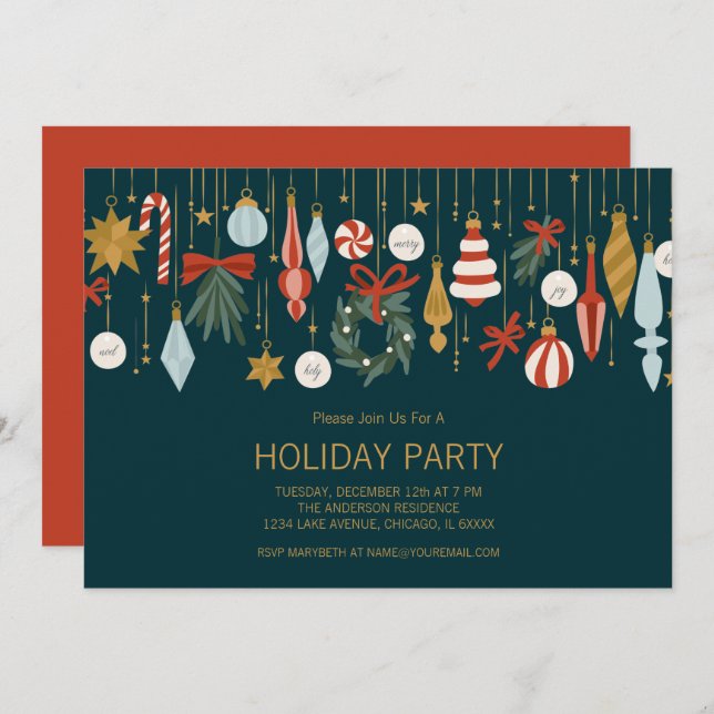 Julprydnadsföremål, Julfest Inbjudningar (Fram/baksida)