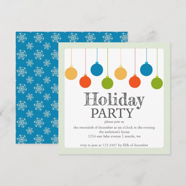 Julprydnadsföremål, Julfest Inbjudningar (Fram/baksida)