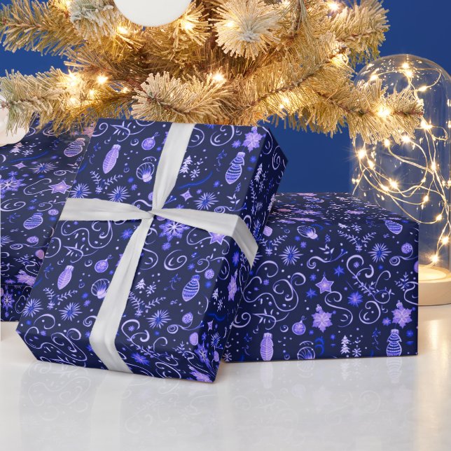 Julprydnadsföremål Ljus Blommigt Lila Juldagen Presentpapper (Helgdagar)