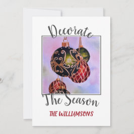 Julprydnadsföremål med foto, rött och Grönt Julkort