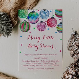Julprydnadsföremål Merry Little Baby Shower Inbjudningar