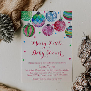Julprydnadsföremål Merry Little Baby Shower Inbjudningar
